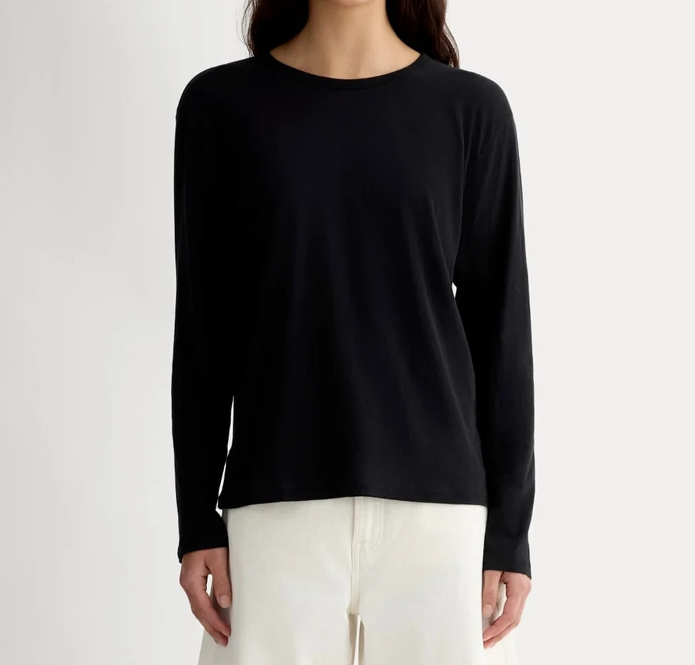 Everlane The Air organic cotton top Y2k Long-Sleeve Tee size Large A010277